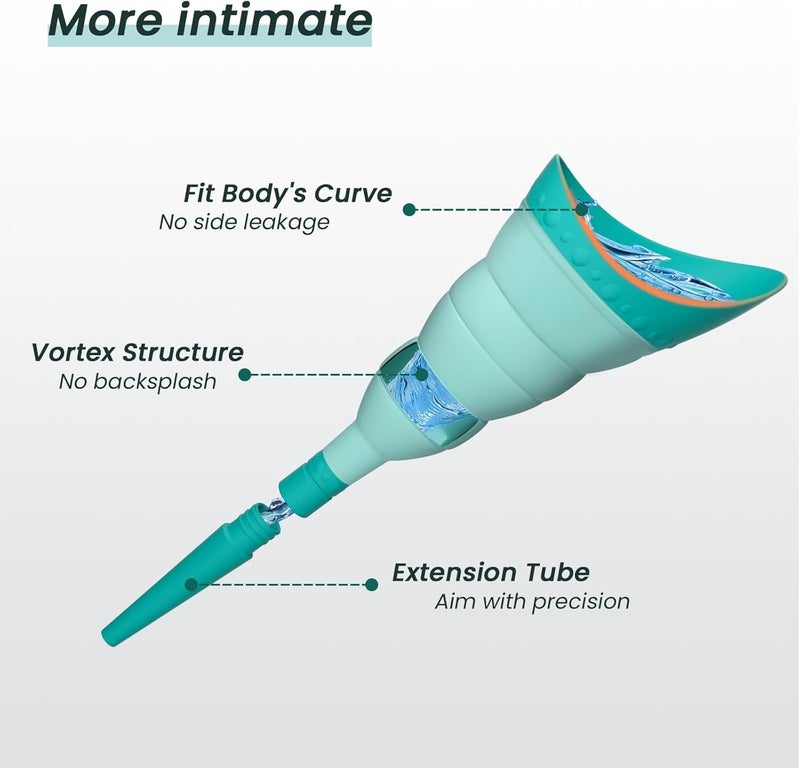 TRIPTIPS Pee Conch Foldable Female Urinal Device Portable Urinal for Women She Pee Cup for Women, Pee Funnel for Women Travel Stand to Pee Womens Urinal Funnel with Tube Case - Image 4